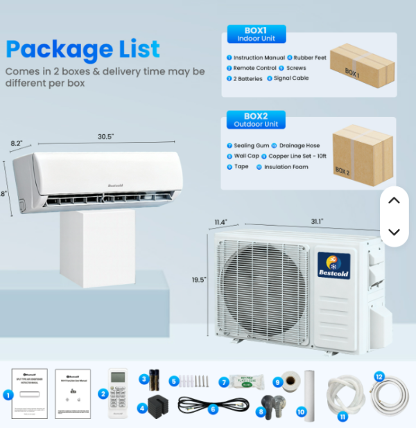 Bestcold 12000 BTU 110V Mini Split Air Conditioner