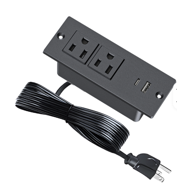 Recessed Power Strip USB-A Flush Mount Desk