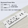 Recessed Power Strip with USB C Port USB a Port Desk