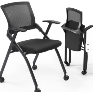Conference Chair Mesh Office Furniture Foldable Black 2 Pack