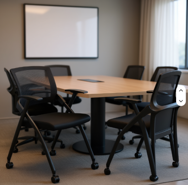 Conference Chair Mesh Office Furniture Foldable Black 2 Pack