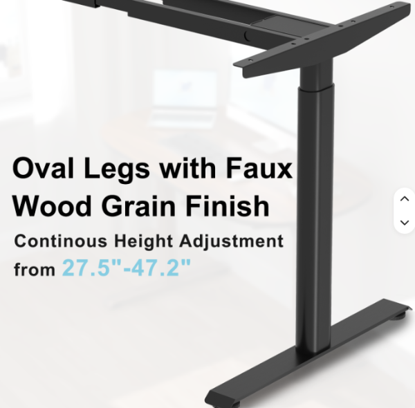 Dual Motor Standing Desk Frame with Oval Legs