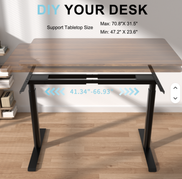 Dual Motor Standing Desk Frame with Oval Legs