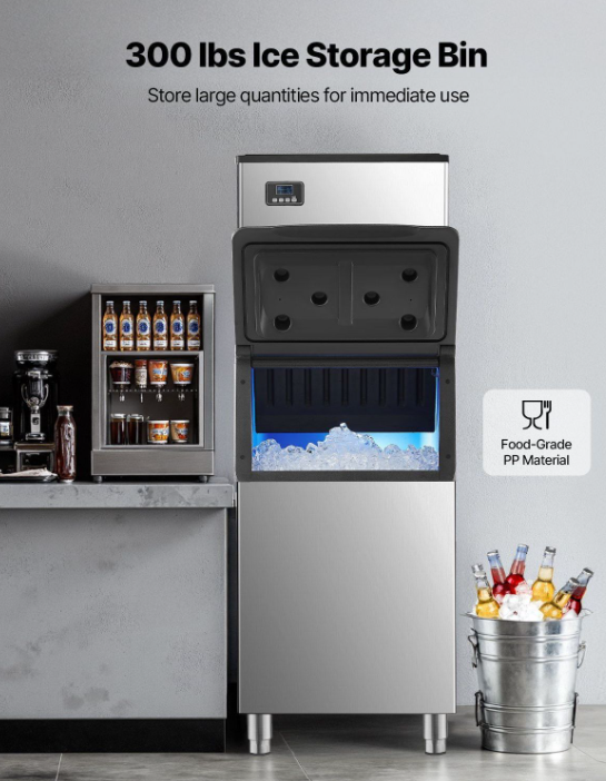 Commercial Ice Maker 360Lbs 24H Touchscreen