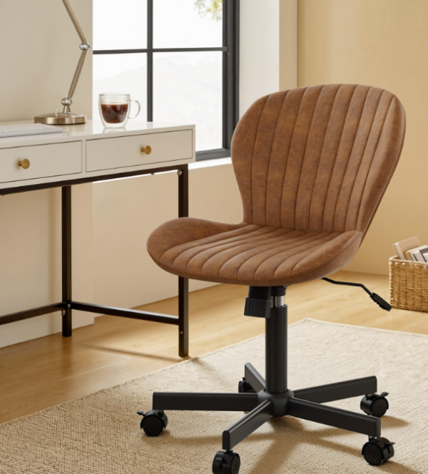 PU Leather Modern Ergonomic Comfortable Armless Office Chair