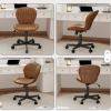 PU Leather Modern Ergonomic Comfortable Armless Office Chair