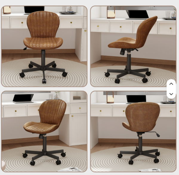 PU Leather Modern Ergonomic Comfortable Armless Office Chair