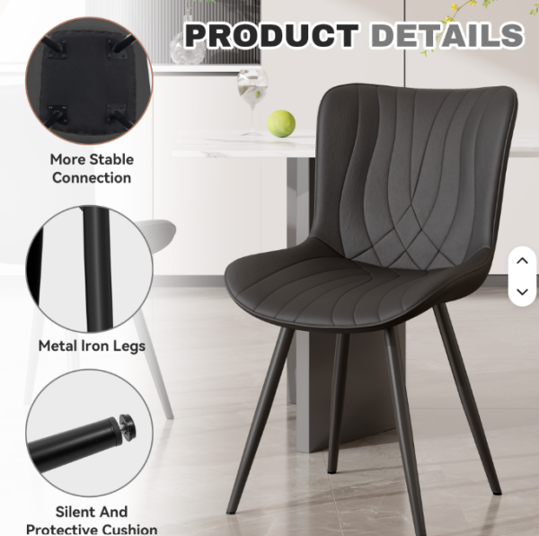 PU Leather Upholstered Soft Comfy Dining Chair