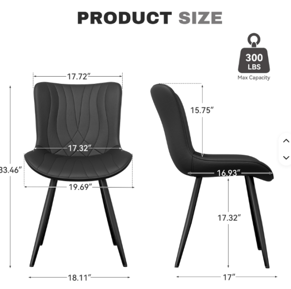 PU Leather Upholstered Soft Comfy Dining Chair