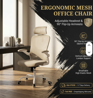 Ergonomic High Back Computer Chair With Armrests and Adjustable Lumbar Support Fast Delivery From US MOQ 1 Unit