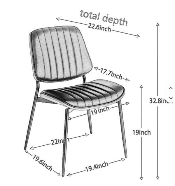 Set of 2 Mid Century Modern Dining Chairs USA Warehouse Quick Ship 1 Piece MOQ