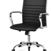 High Back PU Leather Office Chair with Armrests for Conference and Task Work