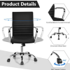 High Back PU Leather Office Chair with Armrests for Conference and Task Work