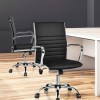 High Back PU Leather Office Chair with Armrests for Conference and Task Work