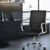 High Back PU Leather Office Chair with Armrests for Conference and Task Work